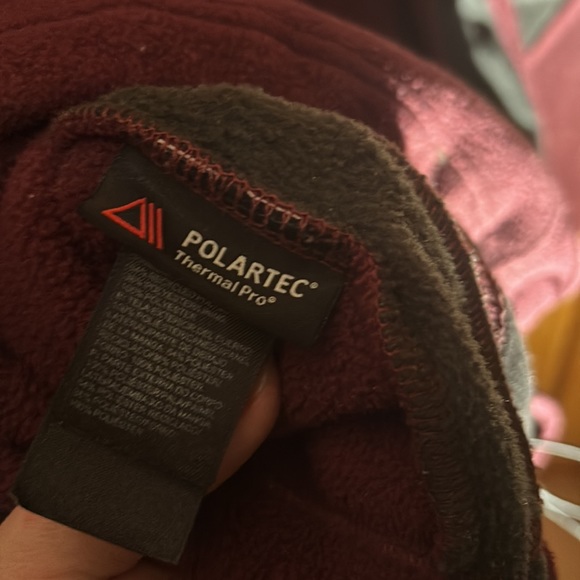 The North Face Full Zip Fleece Sweater Unisex Large Burgundy Sweatshirt Hiking - Picture 6 of 6